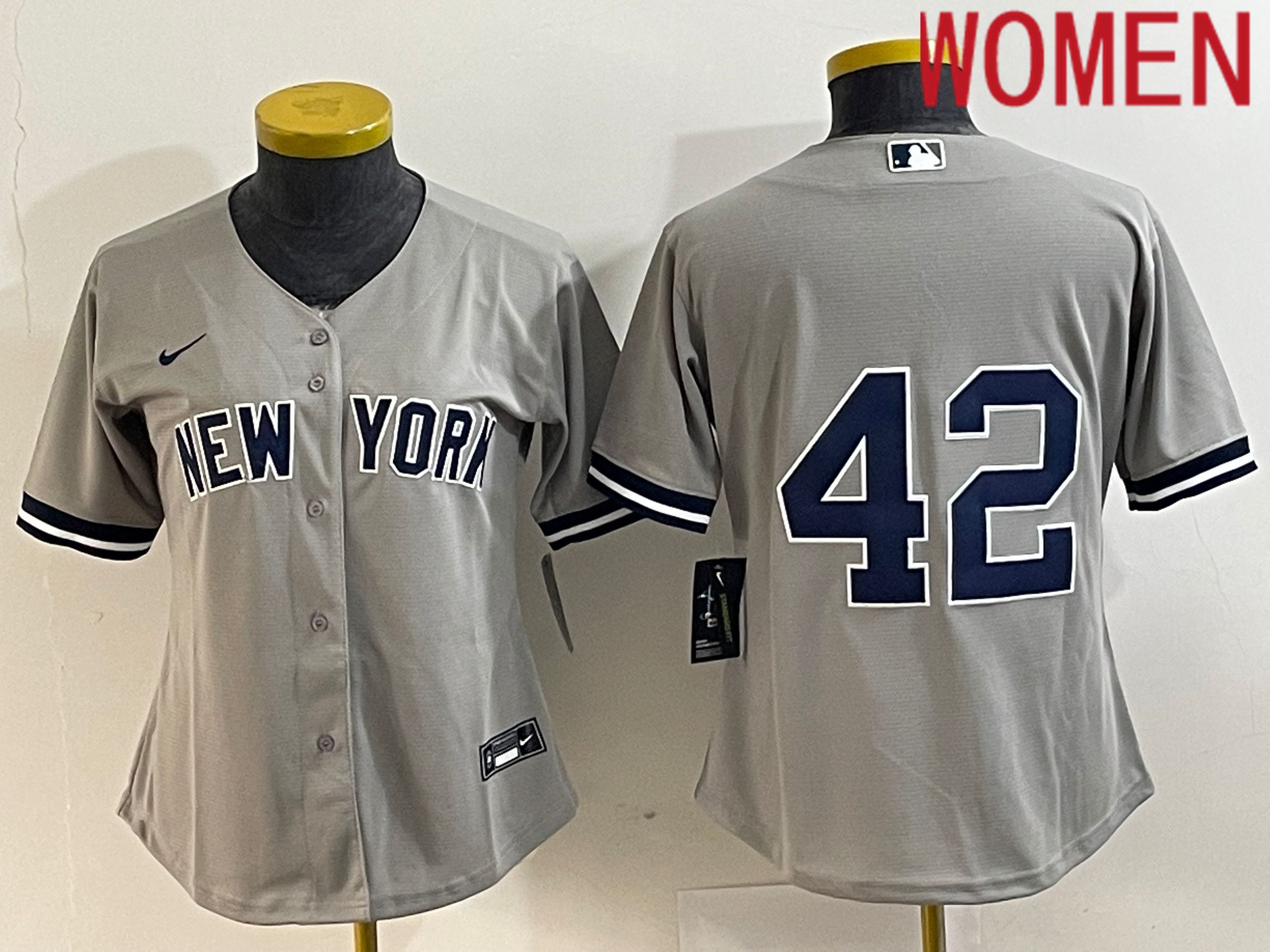 Women New York Yankees 42 No Name Nike Game MLB Jersey
